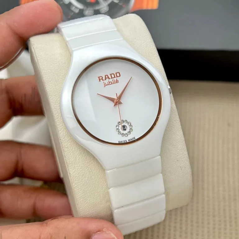 Rado Jubile White Ceramic Swiss Quartz Analog Watch for Men