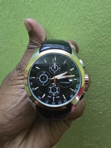 Premium Chronograph Brown Leather Men's Watch photo review
