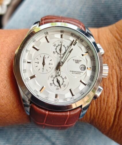 Premium Chronograph Brown Leather Men's Watch photo review