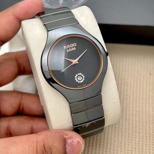 Rado Jubile Black Ceramic Quartz Analog Watch for Men