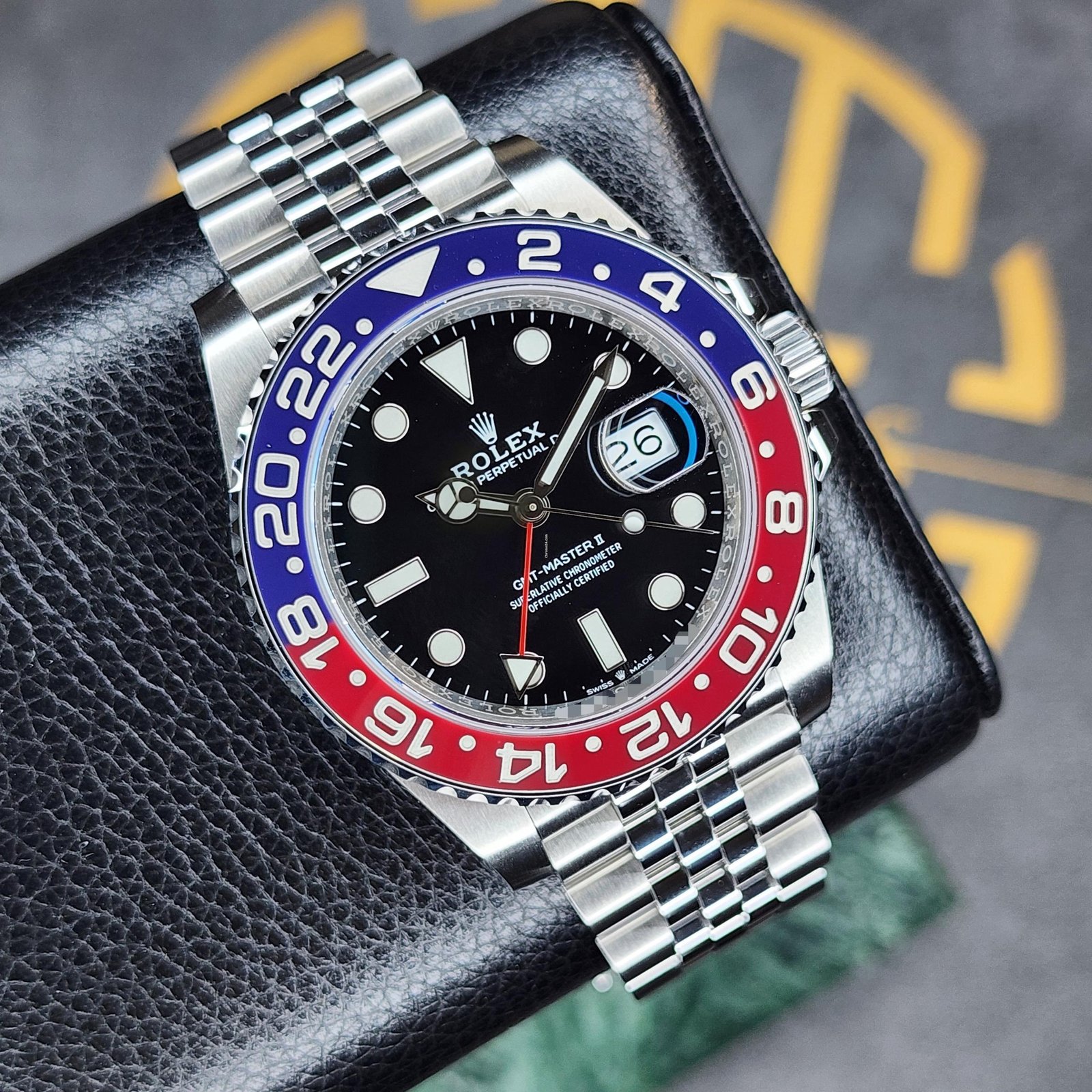 Rolex  – Black & Red Bezel with Jubilee Bracelet