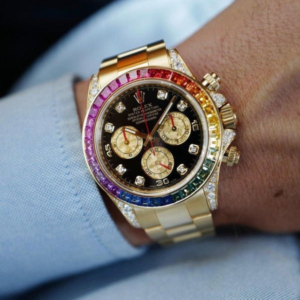 Rolex Daytona Rainbow - Yellow Gold with Diamond and Sapphire Bezel