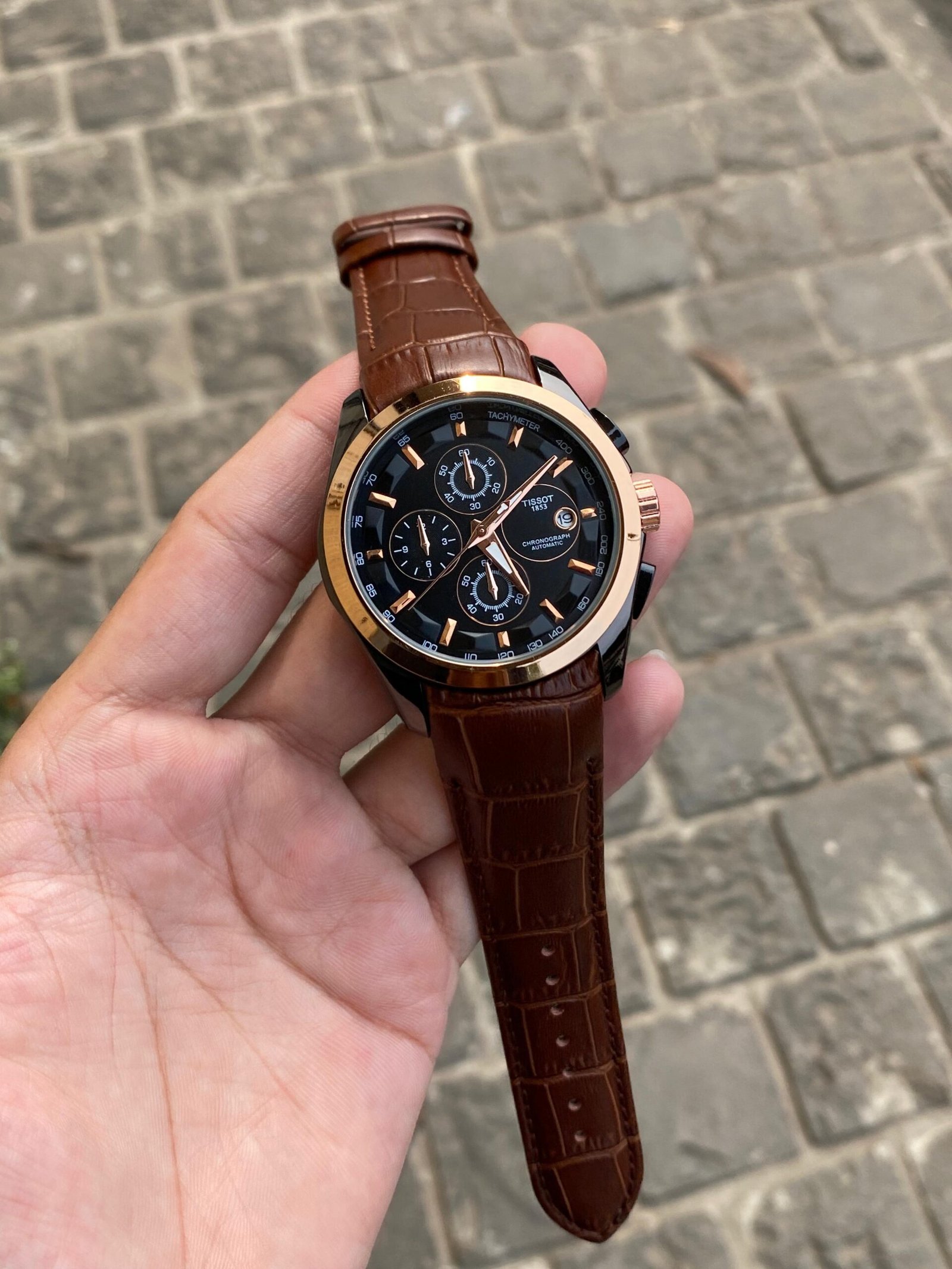 Luxury Chronograph Brown Leather Men’s Watch - Image 5