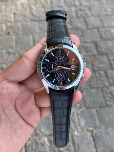Luxury Chronograph Brown Leather Strap Men's Watch photo review
