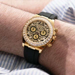 Royal Gold Rolex Tiger Diamond Chronograph Luxury Watch